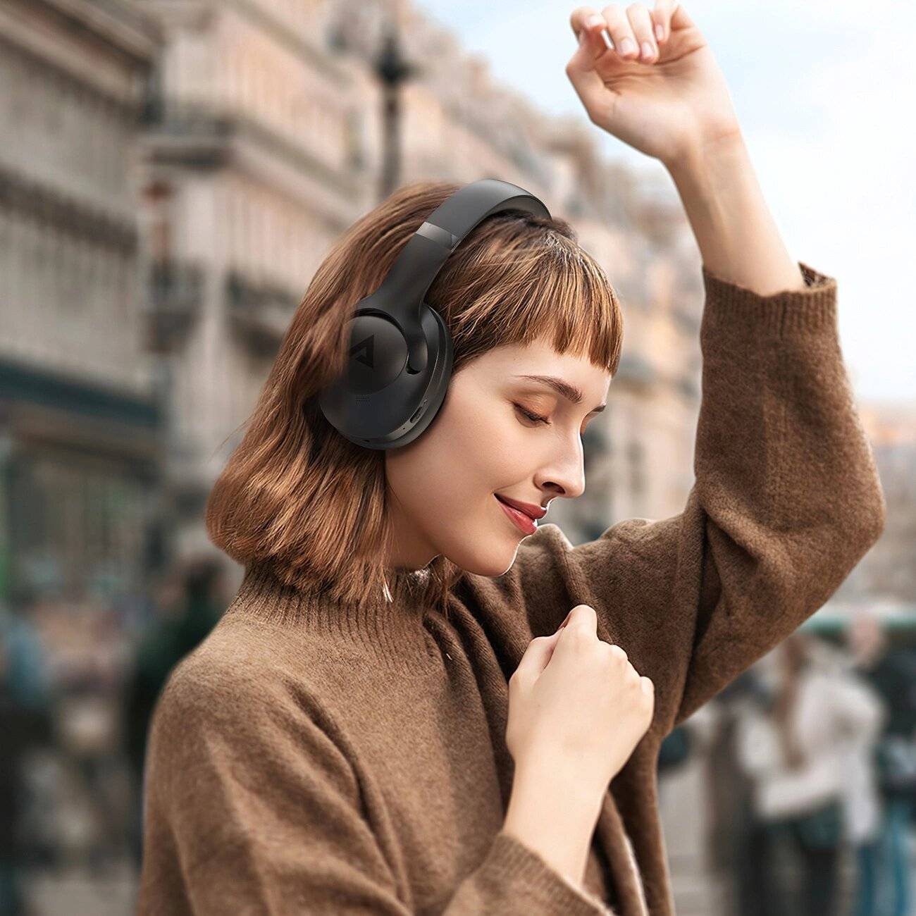 Acefast H4 kabelloses Headset aktiver Geräuschunterdrückung, schwarz