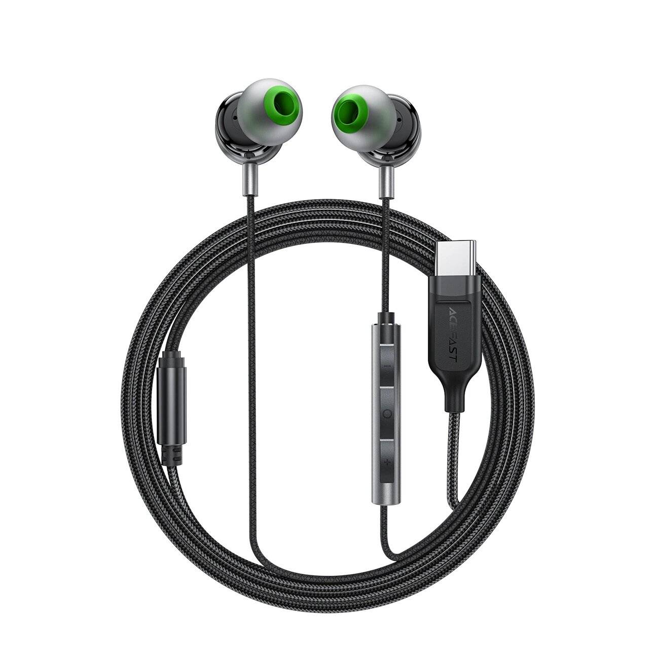 Acefast L5 Kabelgebundene In-Ear-Kopfhörer USB-C 1,2 m - Schwarz