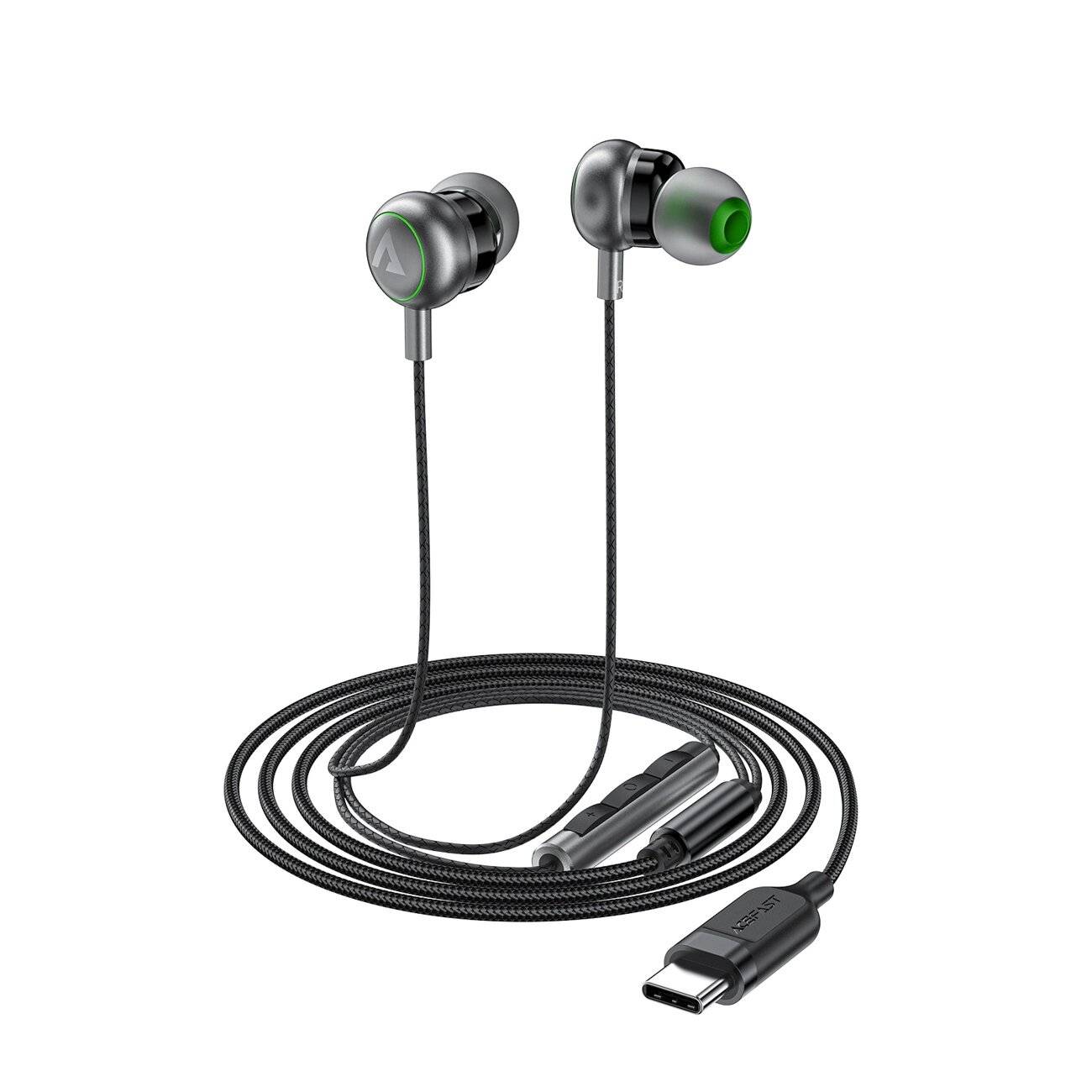 Acefast L5 Kabelgebundene In-Ear-Kopfhörer USB-C 1,2 m - Schwarz