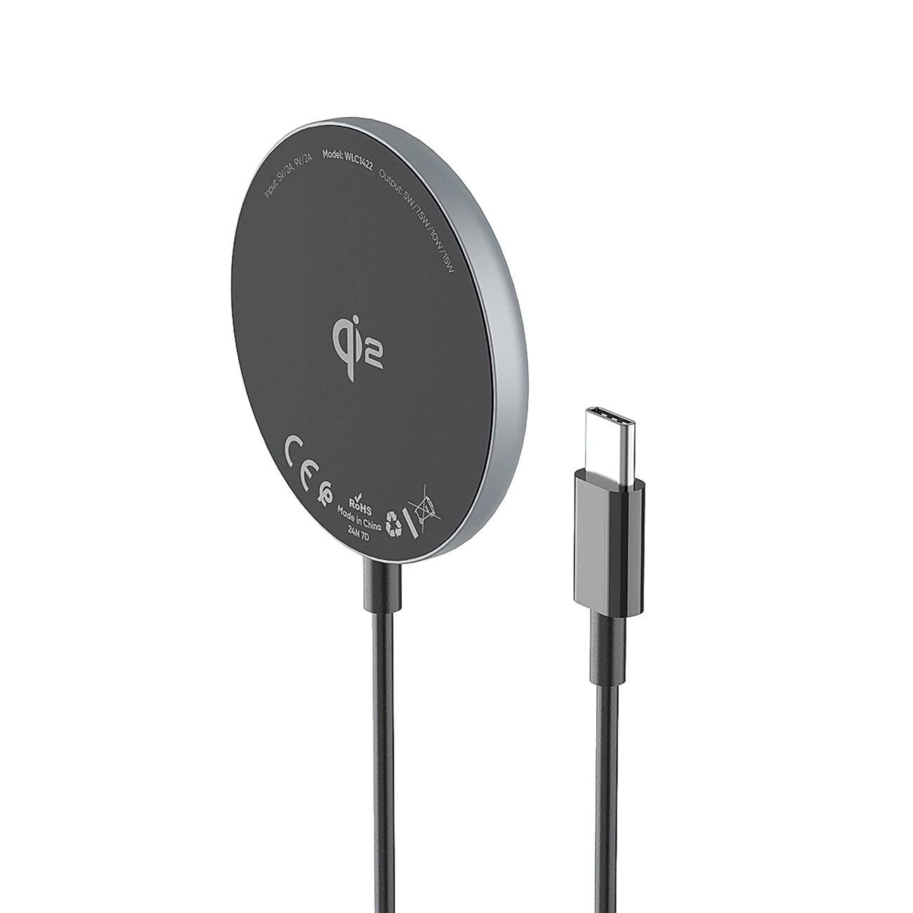 Wozinsky 15W Kabelloses Qi2 Induktives Ladegerät - Schwarz