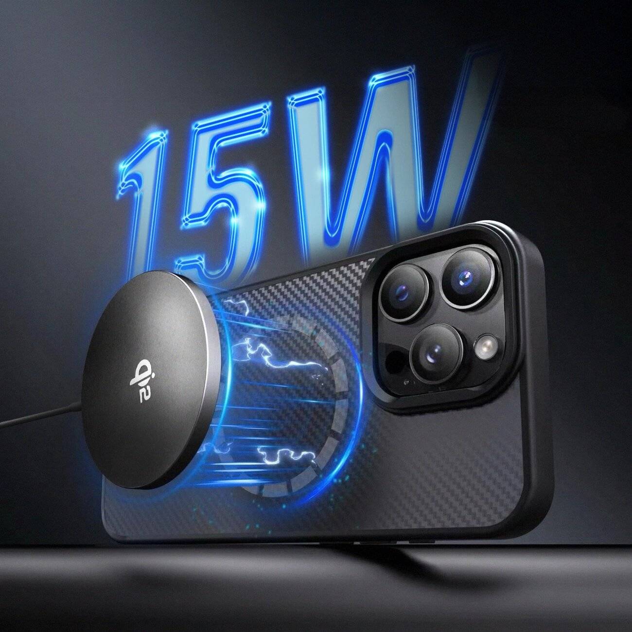 Wozinsky 15W Kabelloses Qi2 Induktives Ladegerät - Schwarz