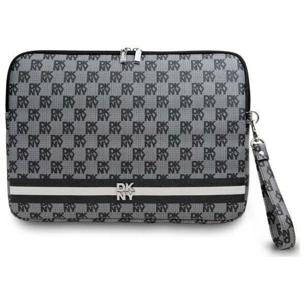 DKNY Sleeve Laptoptasche Karomuster bedruckten Streifen, 16 Zoll, Schwarz