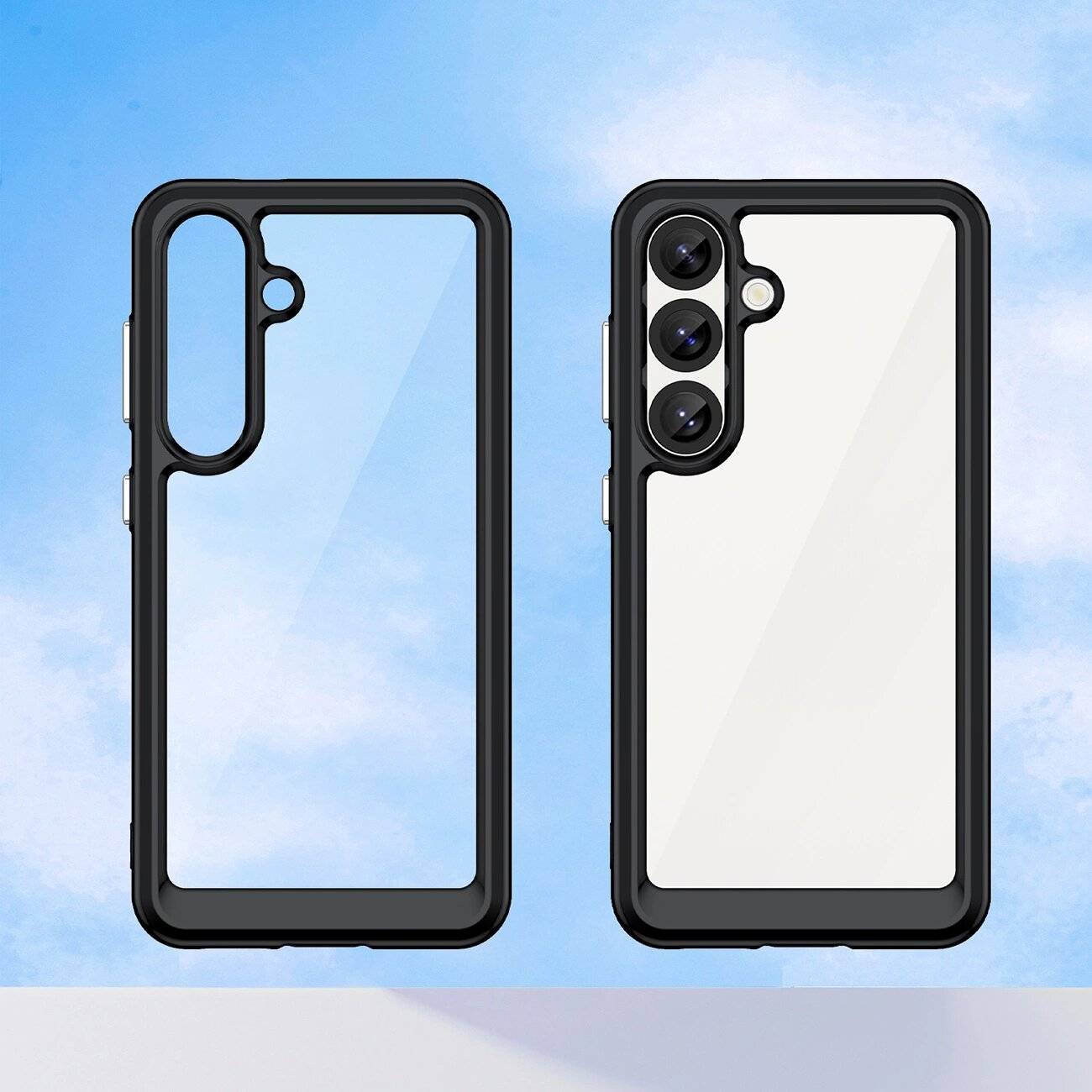 Outer Space Hülle Samsung Galaxy S25 Edge Cover flexiblem Rahmen - Schwarz