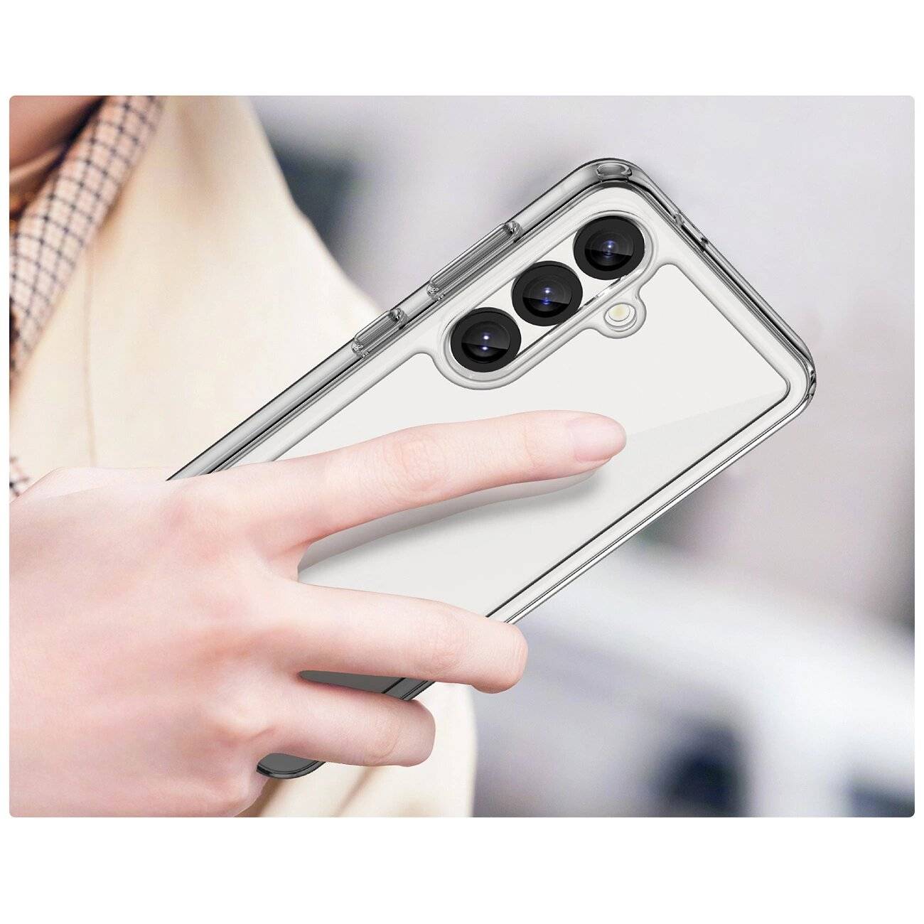 Outer Space Silikonhülle Gelrahmen Samsung Galaxy S25 – Transparent Schwarz