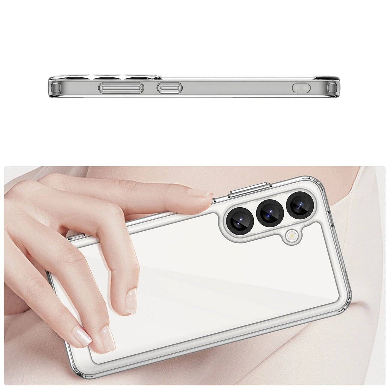 Outer Space Silikonhülle Gelrahmen Samsung Galaxy S25 – Transparent Schwarz