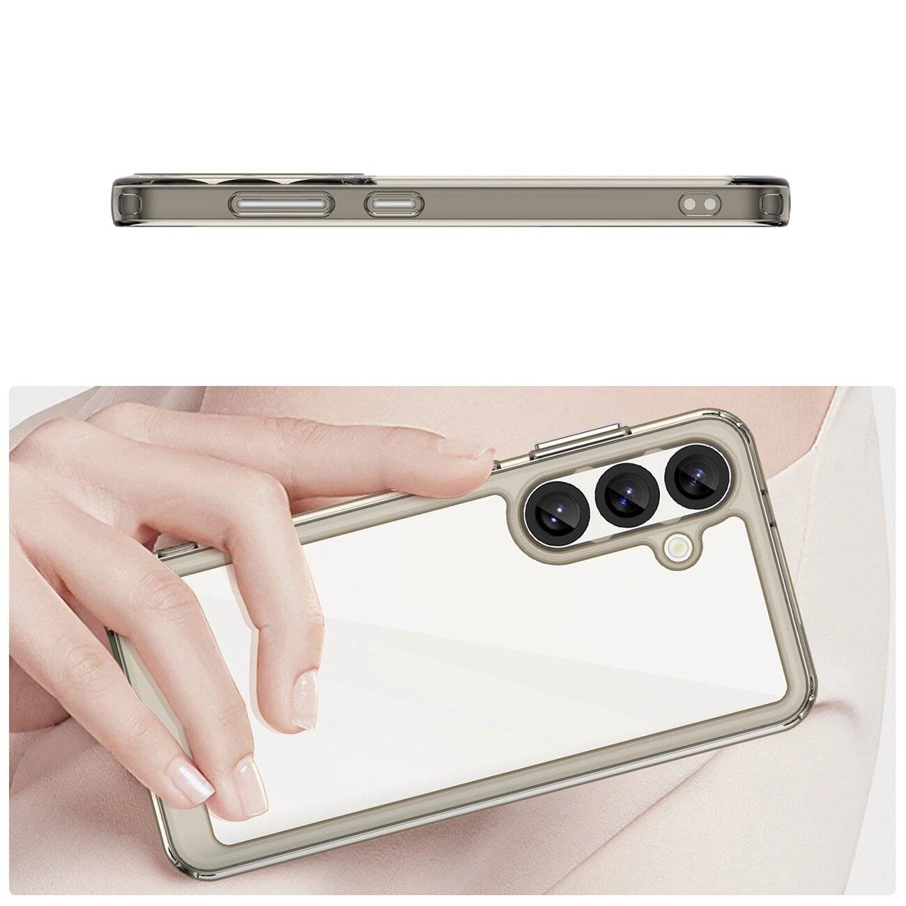 Outer Space Silikonhülle Gelrahmen Samsung Galaxy S25 – Transparent Schwarz