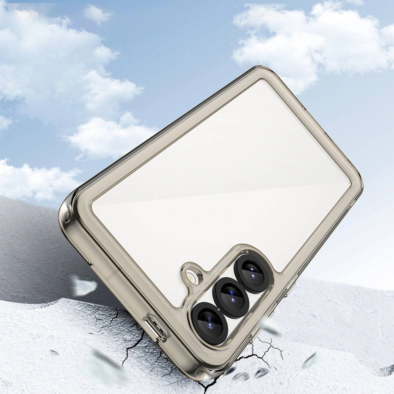 Outer Space Silikonhülle Gelrahmen Samsung Galaxy S25 – Transparent Schwarz