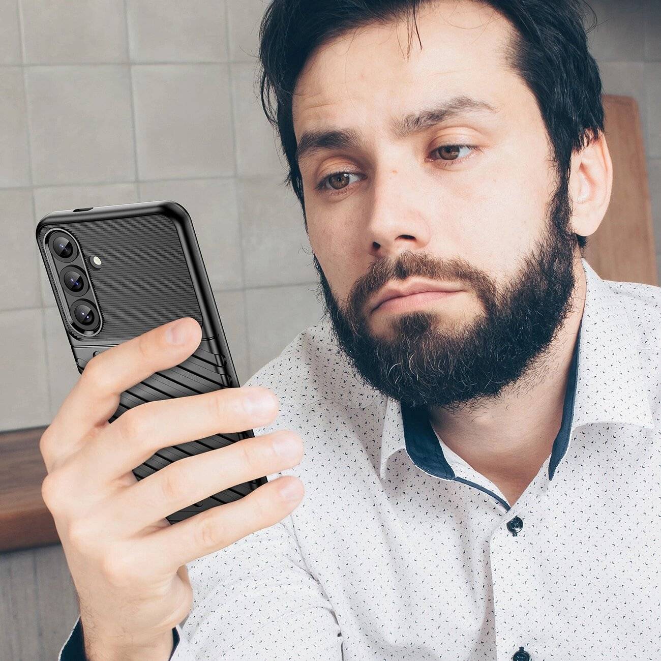 Thunder Case Hülle Samsung Galaxy S25+ Silikon Panzerhülle - Schwarz