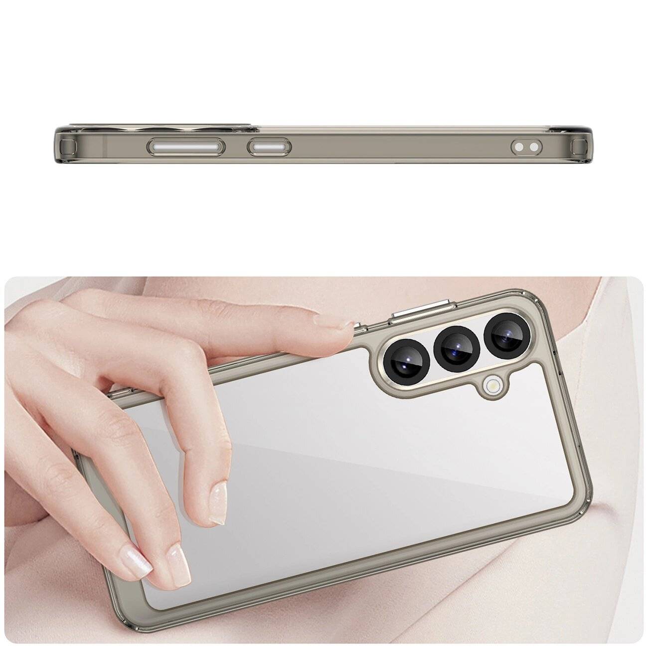 Outer Space Case Samsung Galaxy A36 Cover flexiblem Rahmen - Halbtransparent, Schwarz