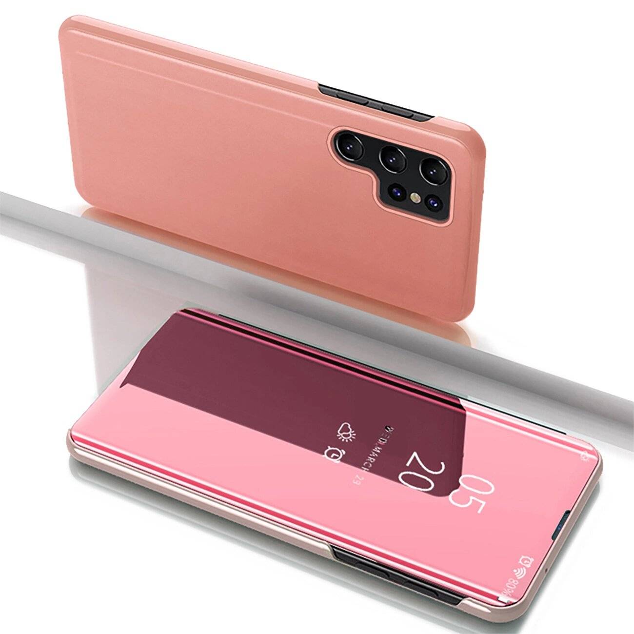 Clear View Case Hülle Samsung Galaxy S25 Ultra Klappe - Rosa