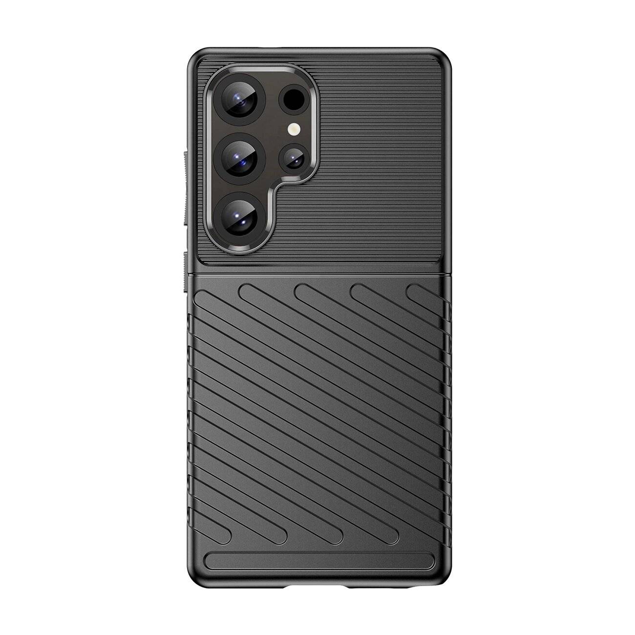 Thunder Case Hülle Samsung Galaxy S25 Ultra Silikon Panzerhülle - Schwarz