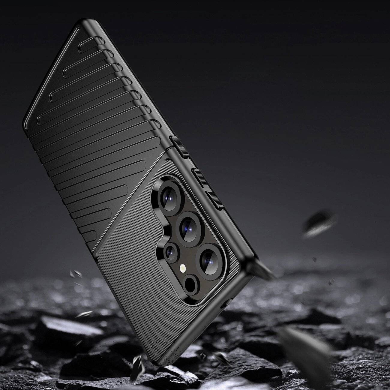 Thunder Case Hülle Samsung Galaxy S25 Ultra Silikon Panzerhülle - Schwarz