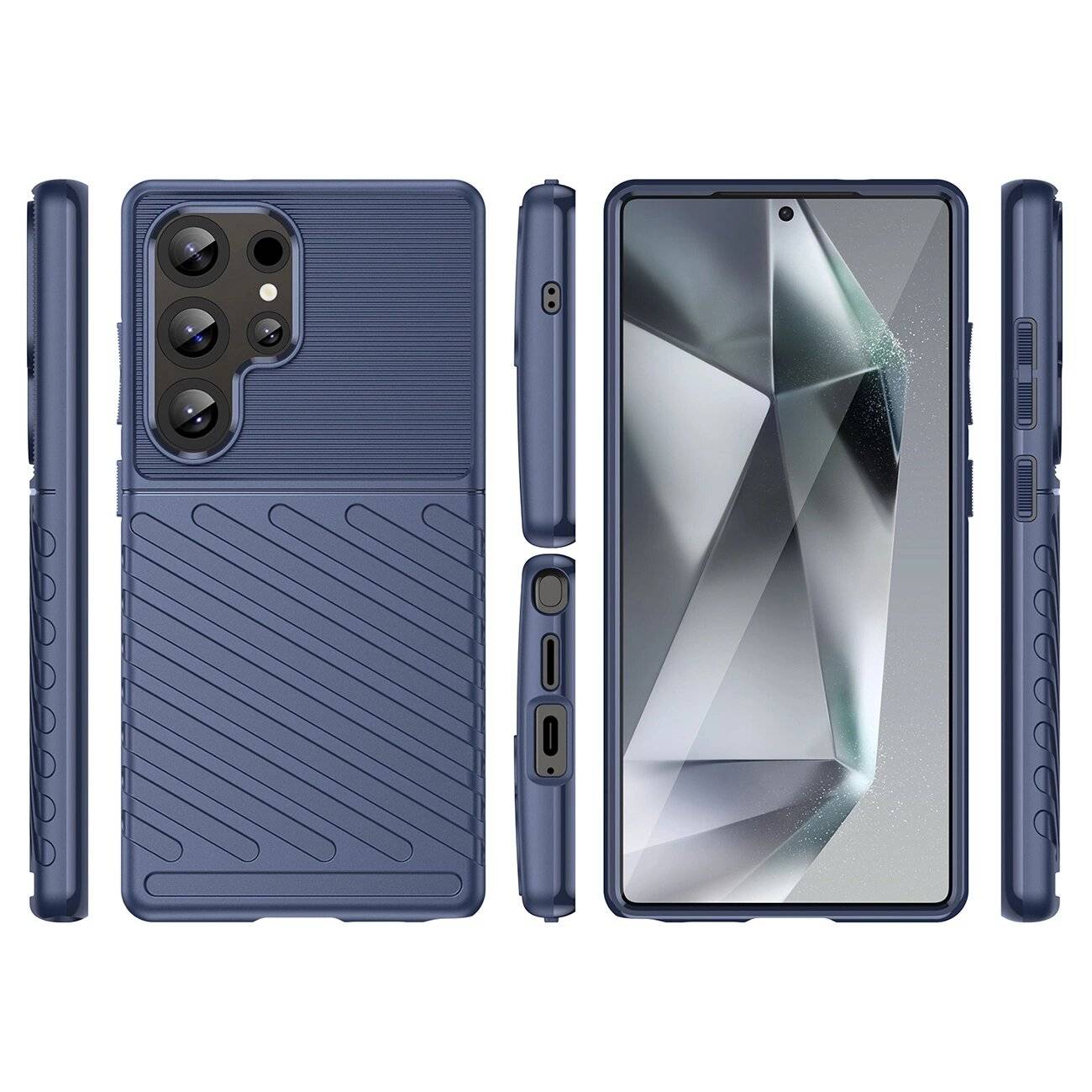 Thunder Case Hülle Samsung Galaxy S25 Ultra Silikon Panzerhülle - Blau