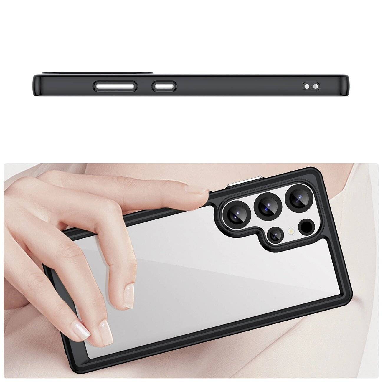 Outer Space Case Silikonhülle Gelrahmen Samsung Galaxy S25 Ultra – Schwarz