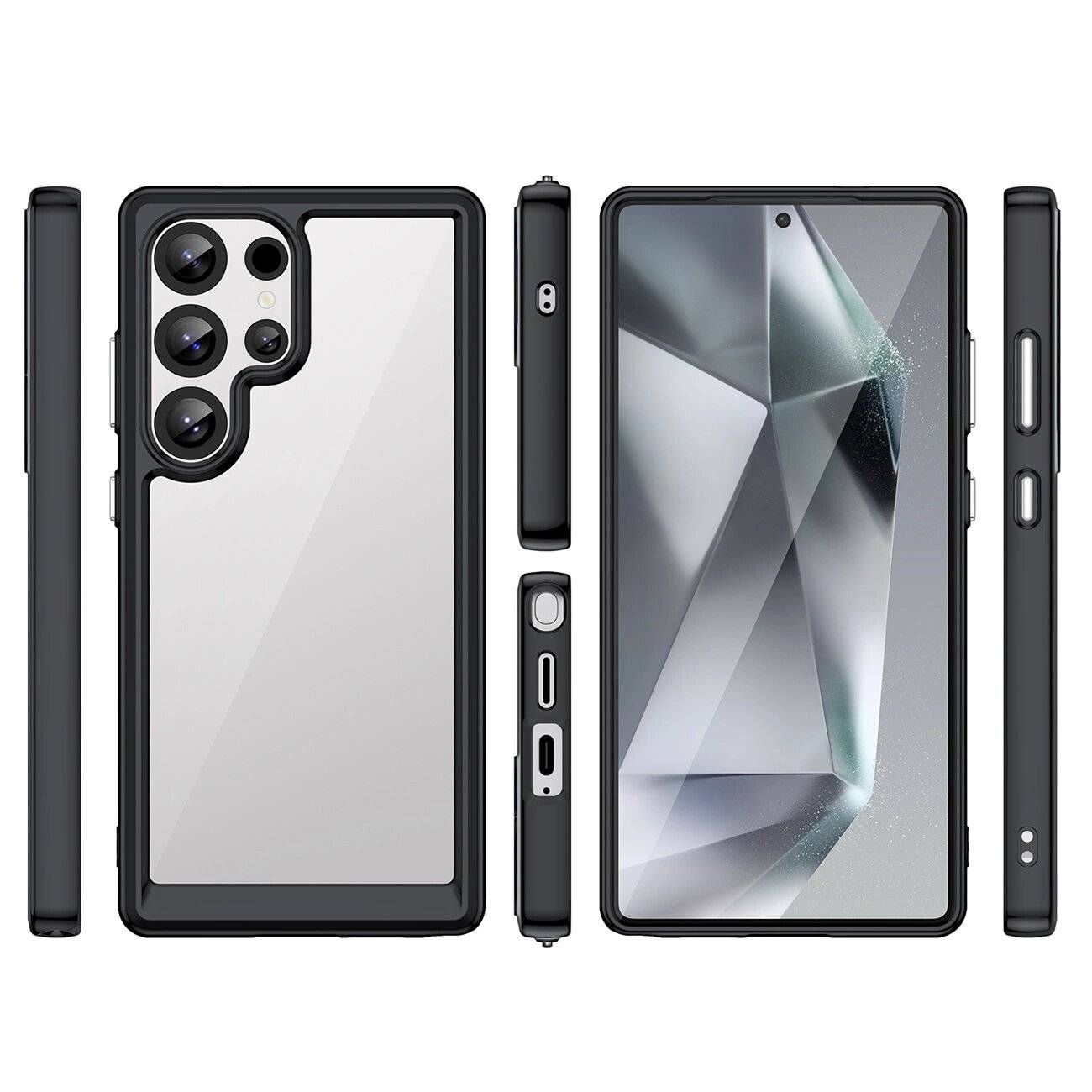 Outer Space Case Silikonhülle Gelrahmen Samsung Galaxy S25 Ultra – Schwarz