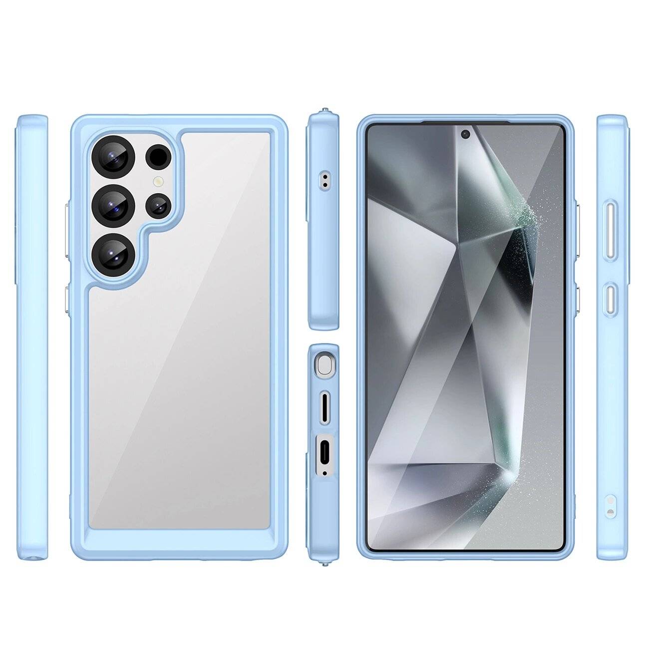 Outer Space Case Silikonhülle Gelrahmen Samsung Galaxy S25 Ultra – blau