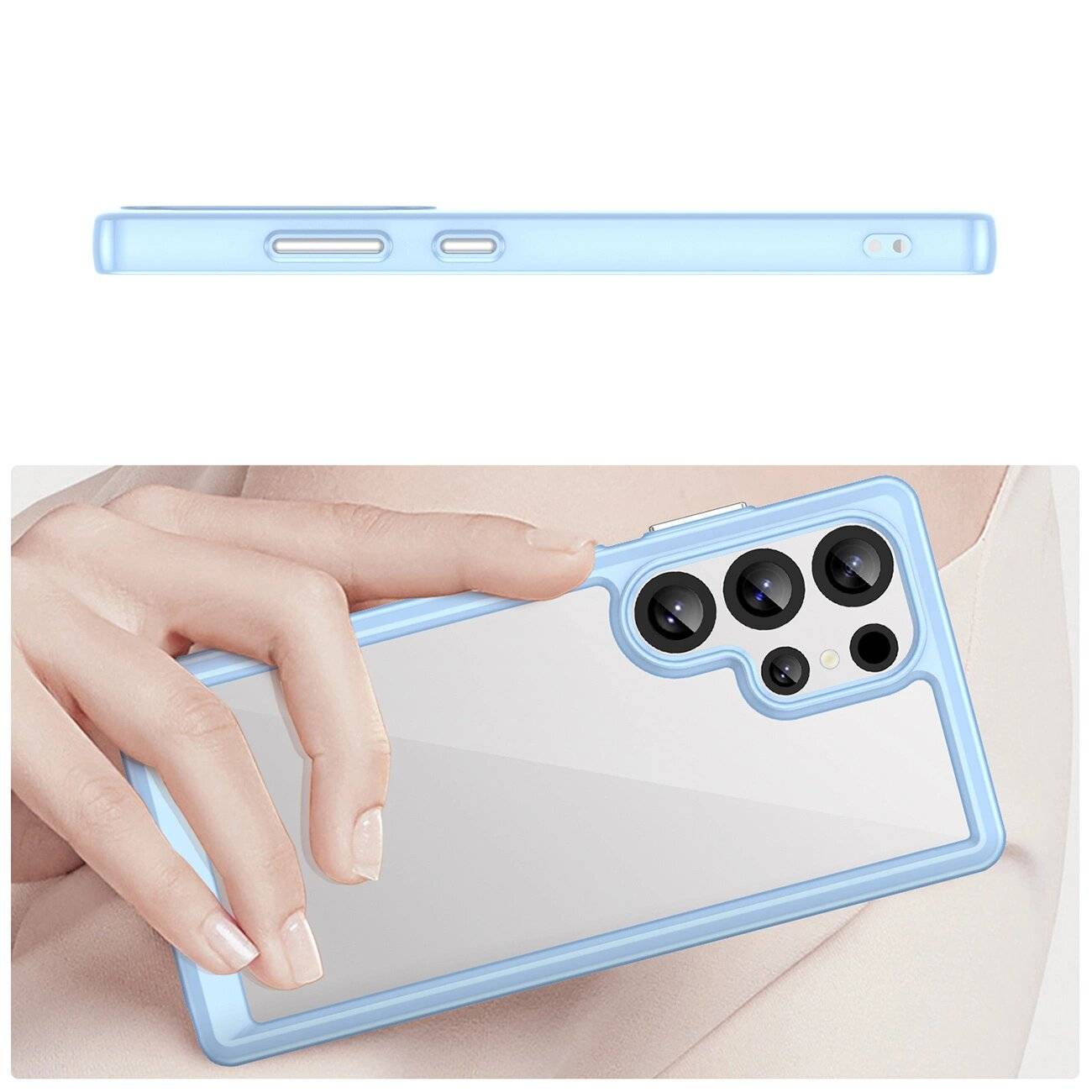 Outer Space Case Silikonhülle Gelrahmen Samsung Galaxy S25 Ultra – blau