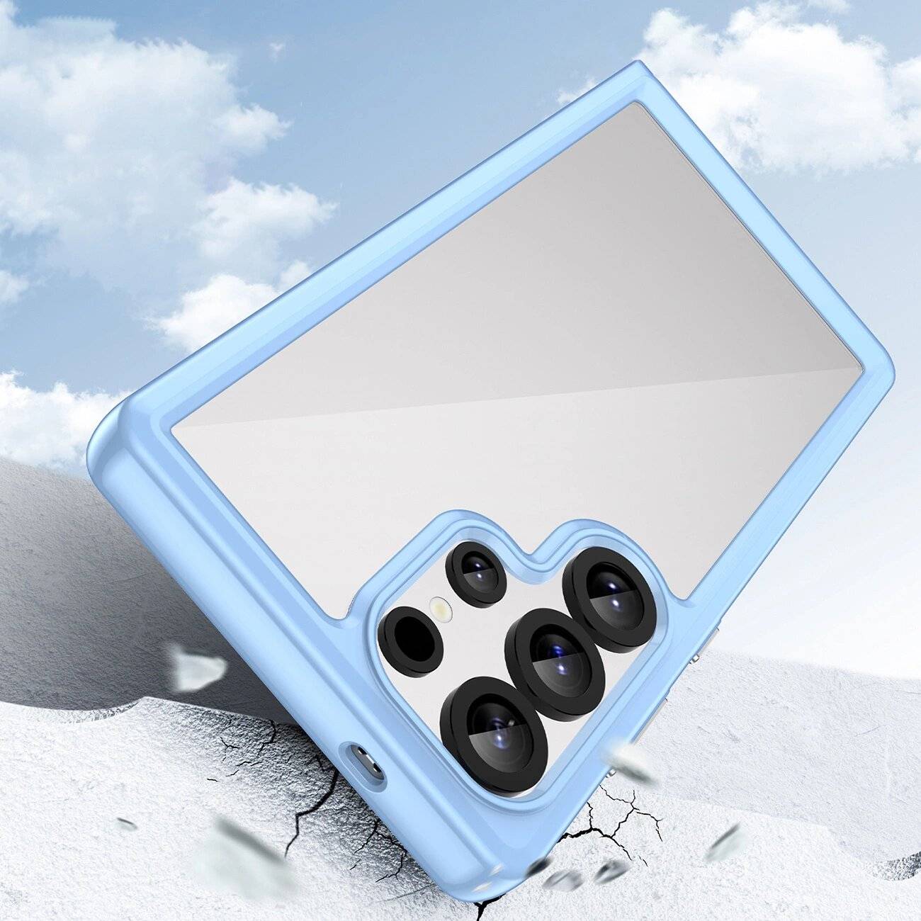 Outer Space Case Silikonhülle Gelrahmen Samsung Galaxy S25 Ultra – blau