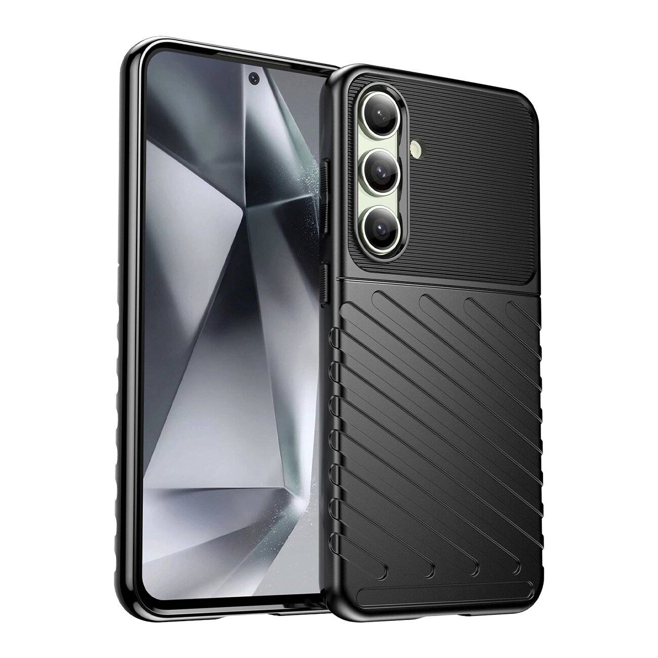 Thunder Case Hülle Samsung Galaxy S24 FE Silikon Panzerhülle - Schwarz