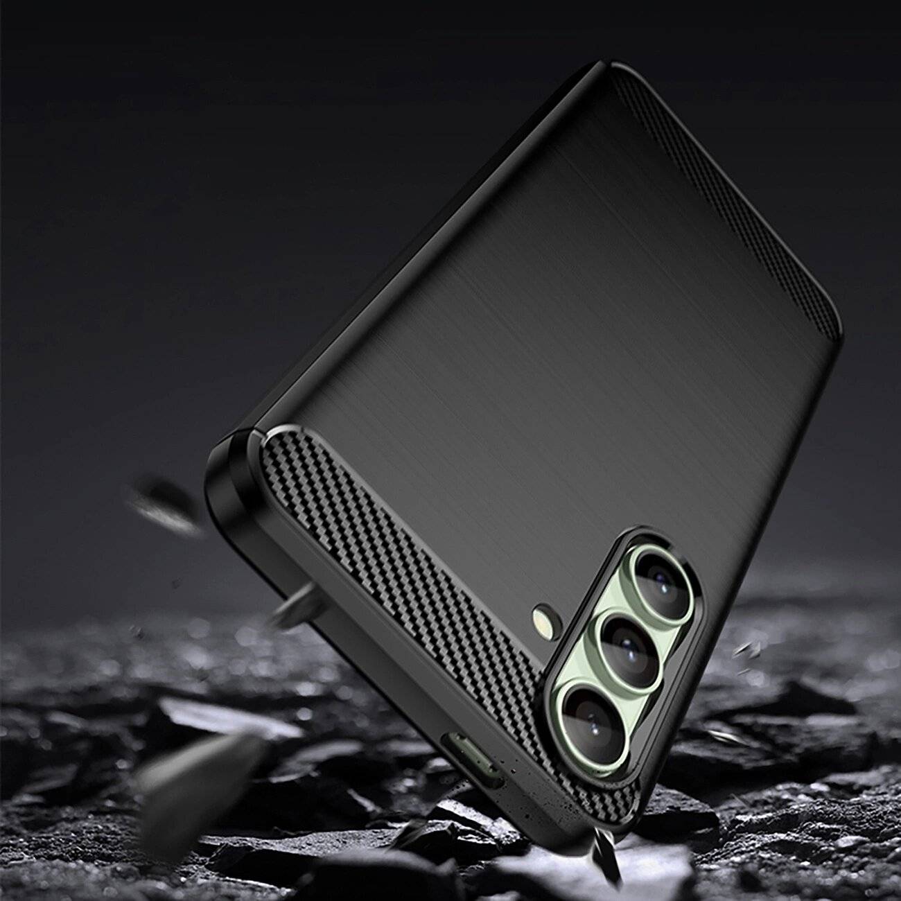 Carbon Case Silikonhülle Samsung Galaxy S24 FE - Schwarz