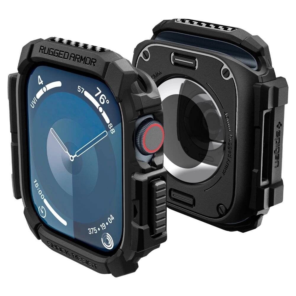 Spigen Rugged Armor Hülle Apple Watch 10 46 mm – Schwarz