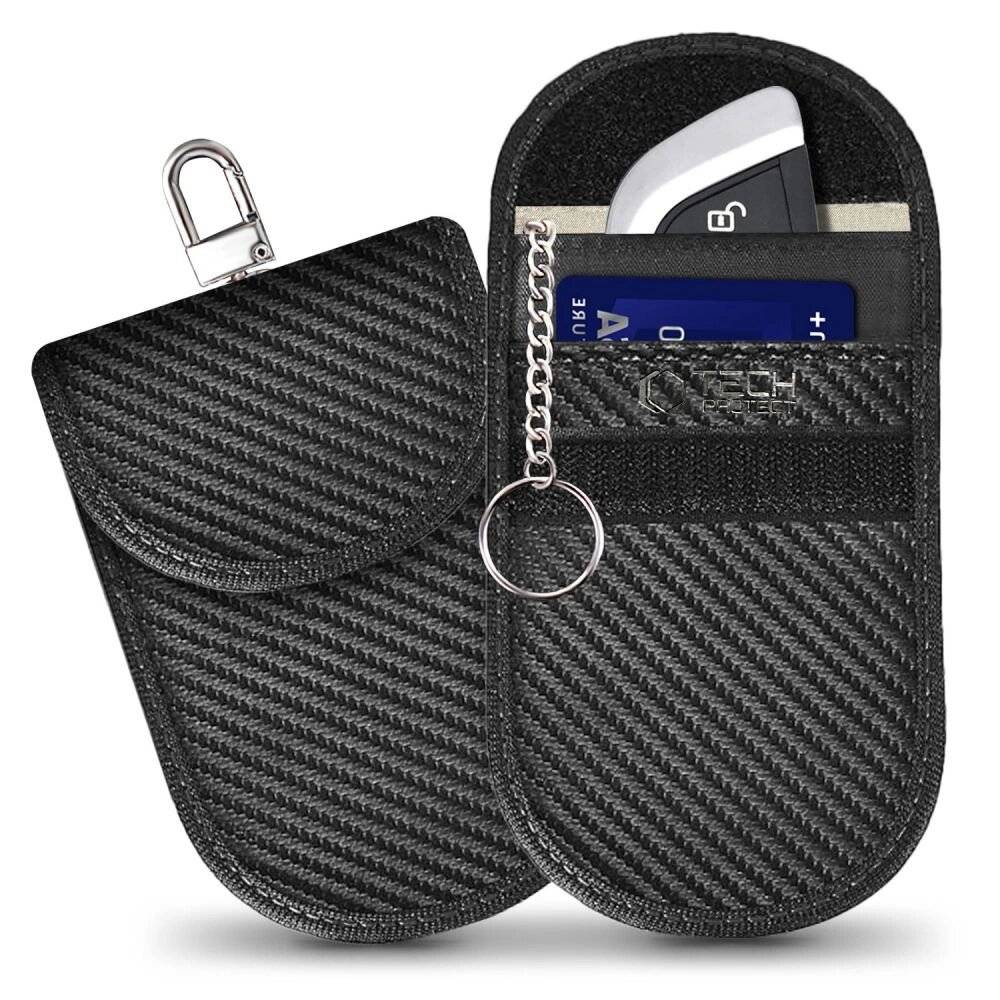 Tech-Protect KLR100 RFID-blockierendes Autoschlüsseletui – Schwarz Carbon