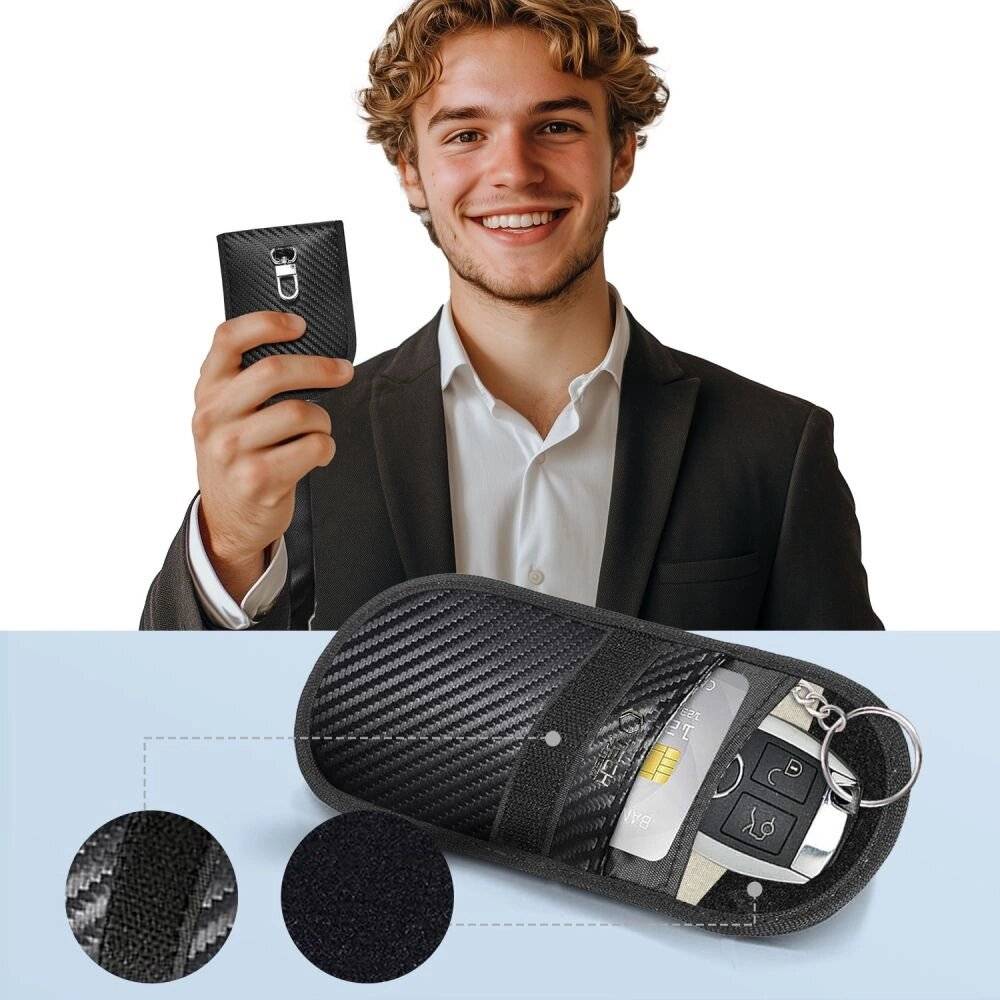 Tech-Protect KLR100 RFID-blockierendes Autoschlüsseletui – Schwarz Carbon