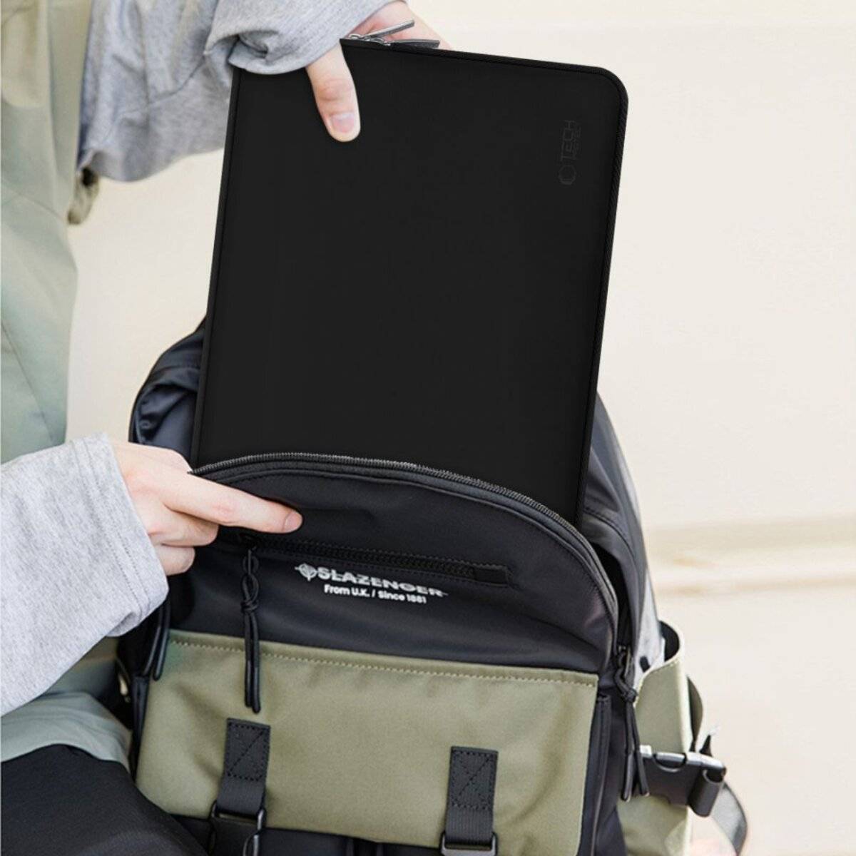 Tech-Protect NeoSlim 13–14" Laptoptasche – Schwarz