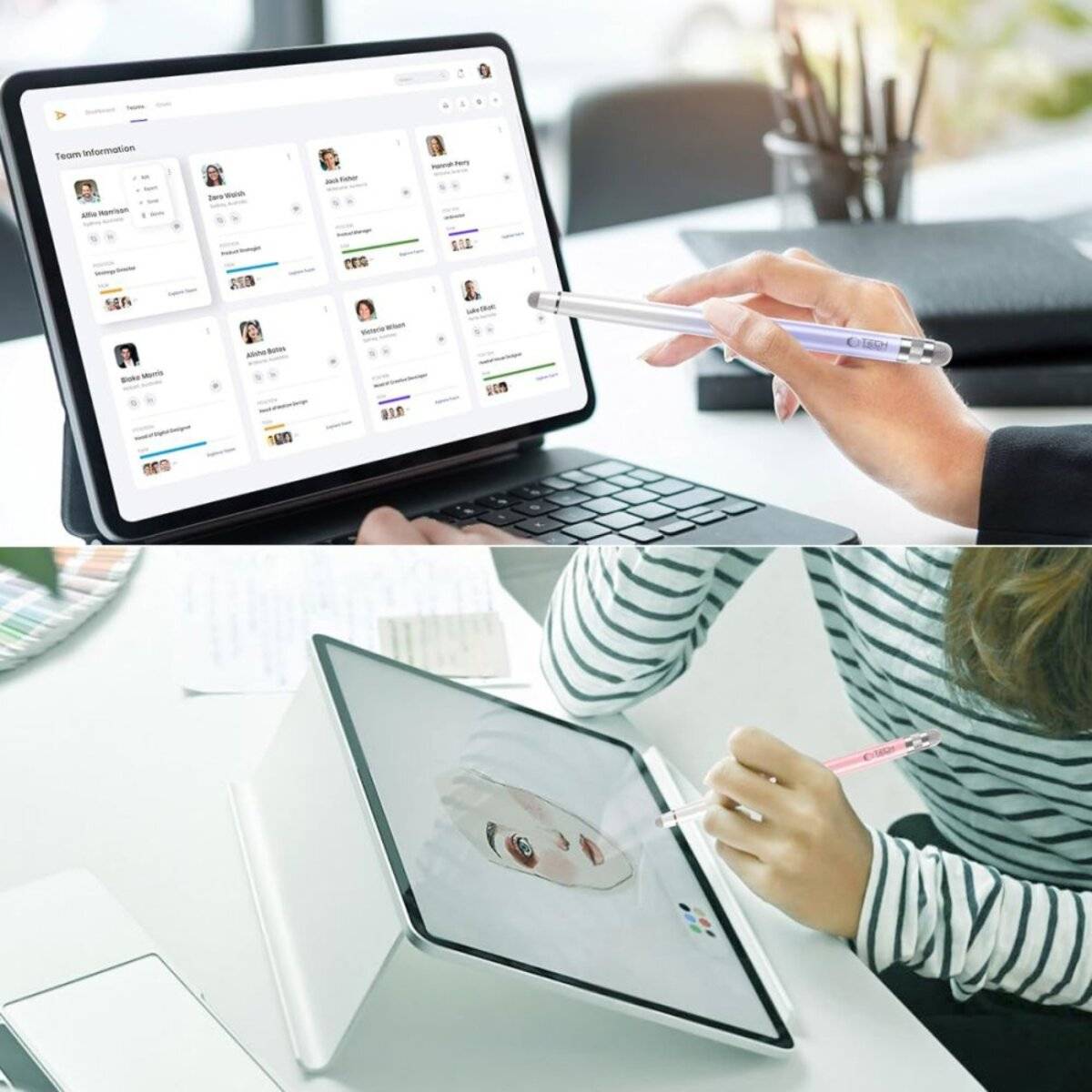 Tech-Protect USP100 4-Spitzen-Touch-Eingabestift – Lila