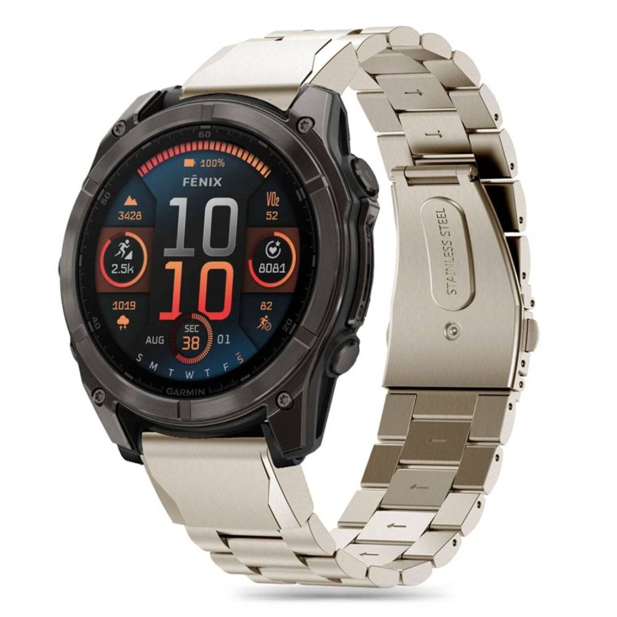 Tech-Protect Edelstahlarmband für Garmin Fenix 5/6/6 PRO/7/8 (47 mm)/E – Titan