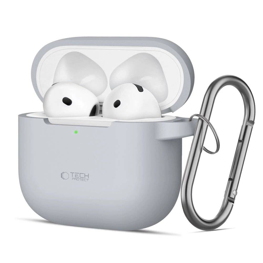 Tech-Protect Silikon-Hakenhülle AirPods 4 – Grau