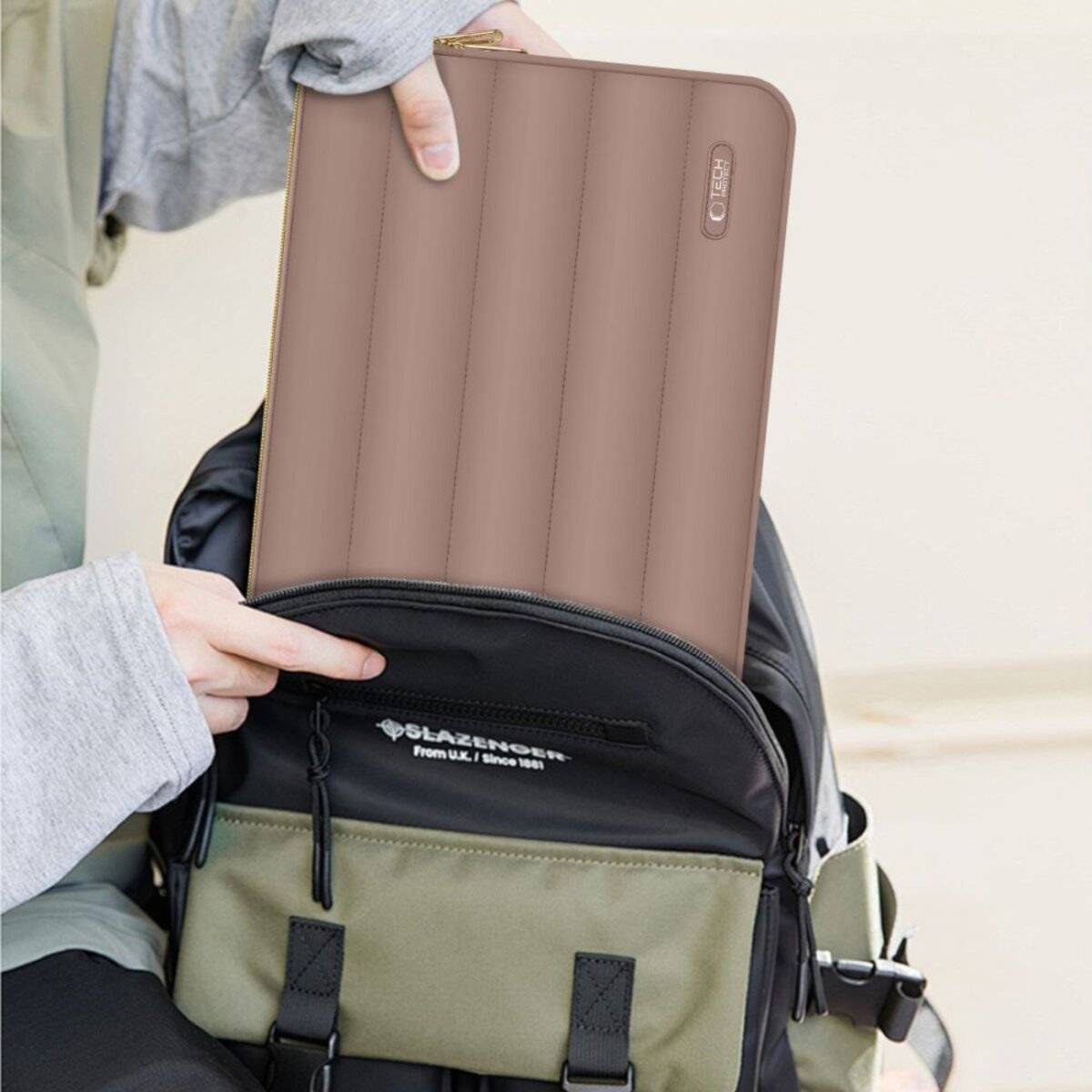 Tech-Protect Puffy 13-14″ Laptoptasche - Braun