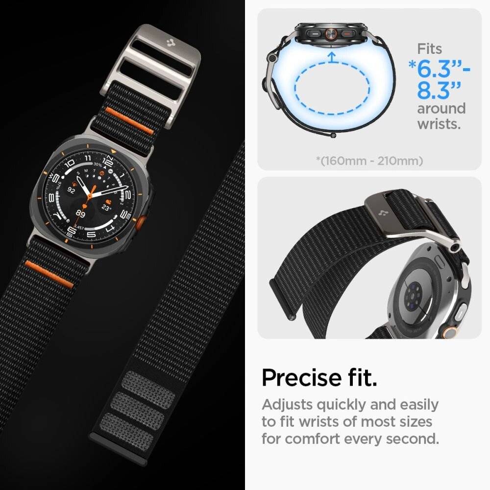 Spigen DuraPro Armband Samsung Galaxy Watch Ultra 47 mm – Schwarz