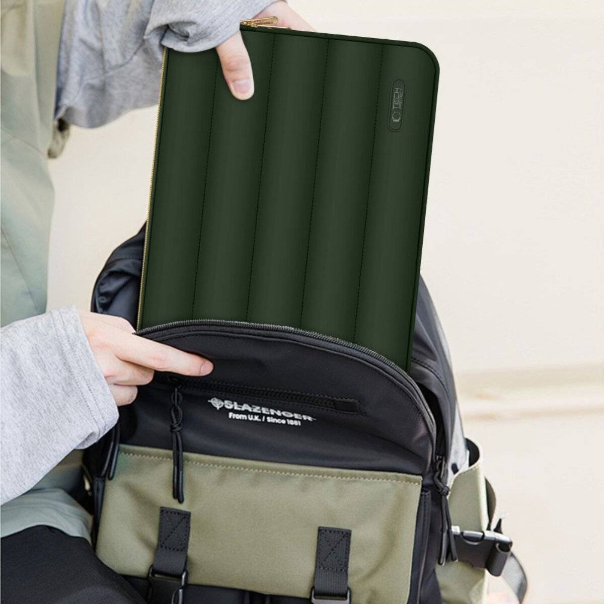 Laptoptasche 15-16 Tech-Protect Puffy - oliv