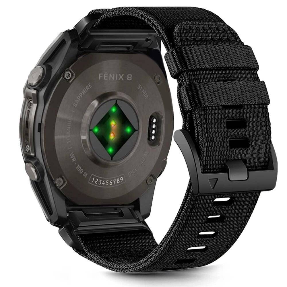 Tech-Protect Nylonband Garmin Fenix ​​​​5X / 5X PLUS 6X PRO 7X 8 51 mm – Schwarz