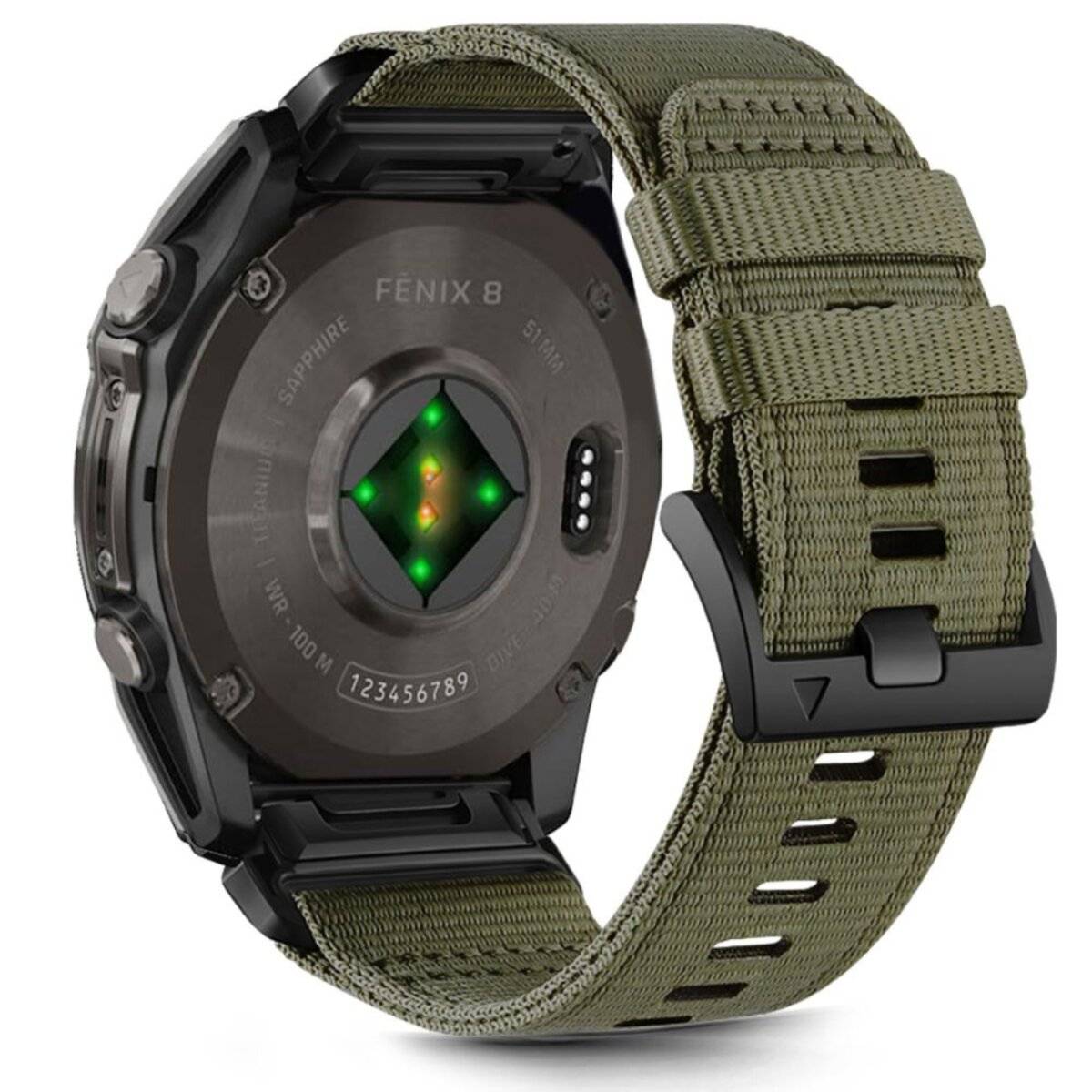 Tech-Protect Nylonband für Garmin Fenix 5X / 5X Plus / 6X / 6X Pro / 7X / 8 (51 mm) – Grün