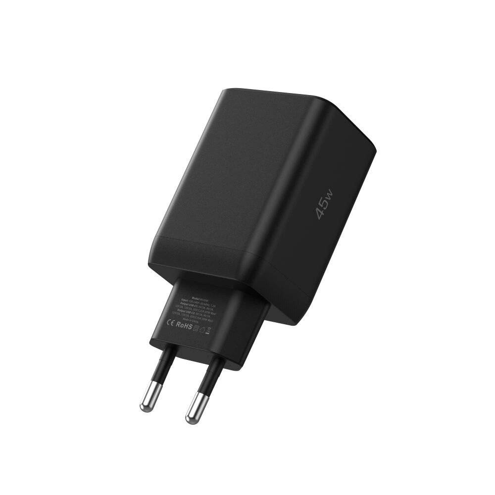 Tech-Protect NC45W-GAN 2-PORT PD45W Wandladegerät – Schwarz