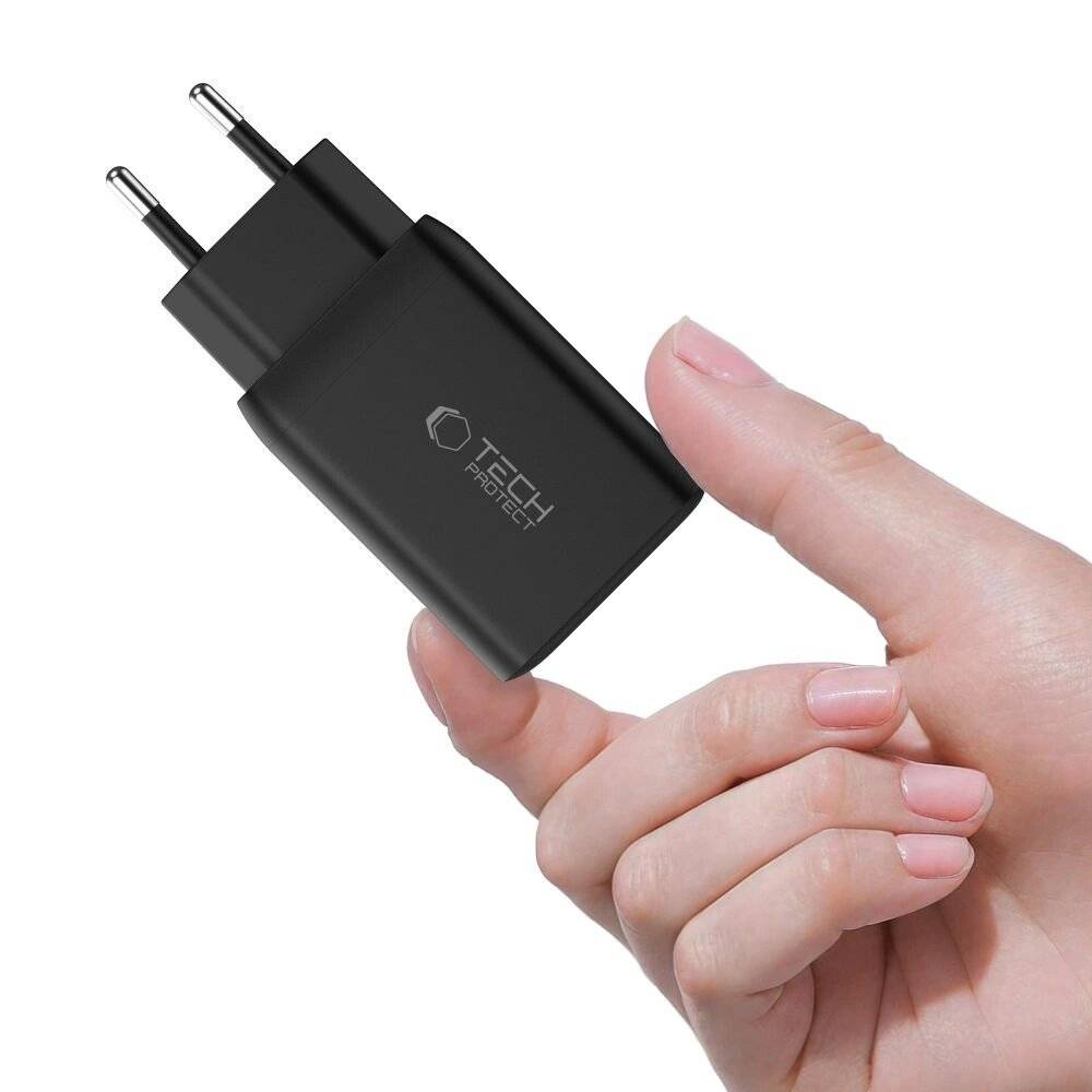 Tech-Protect NC45W-GAN 2-PORT PD45W Wandladegerät – Schwarz