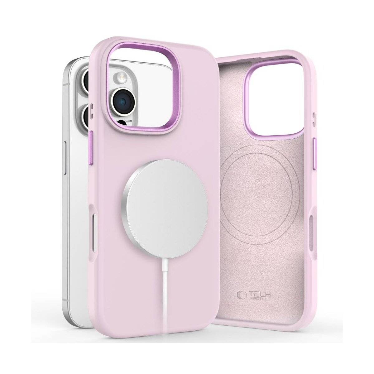 Tech-Protect Silikon PU MagSafe Hülle iPhone 16 Pro – Rosa