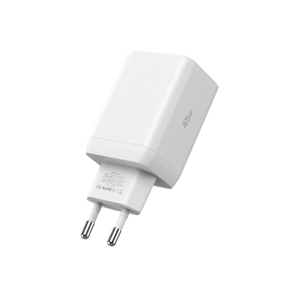 Tech-Protect NC45W-GAN 2-PORT PD45W Ladegerät – Weiß