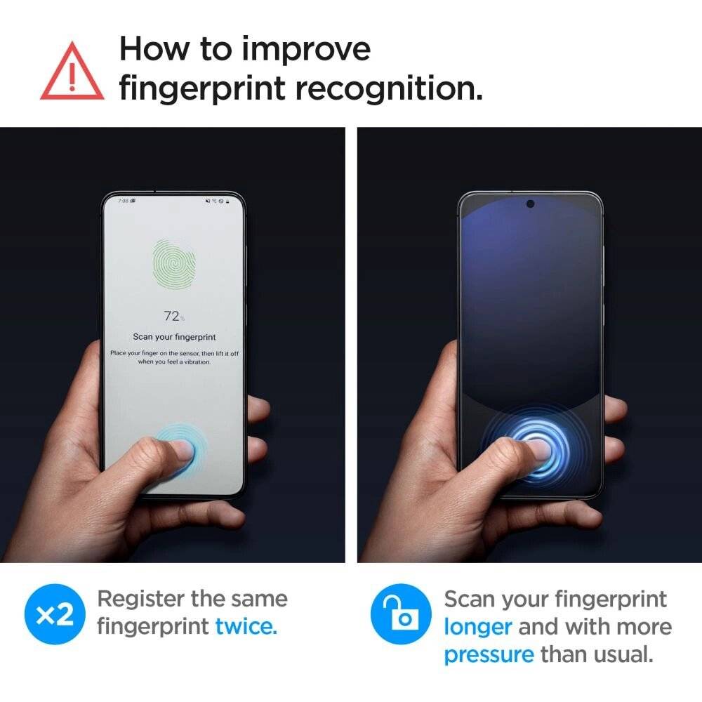 Spigen Glas.tR EZ Fit gehärtetes Glas Samsung Galaxy S24 FE 2 Stück