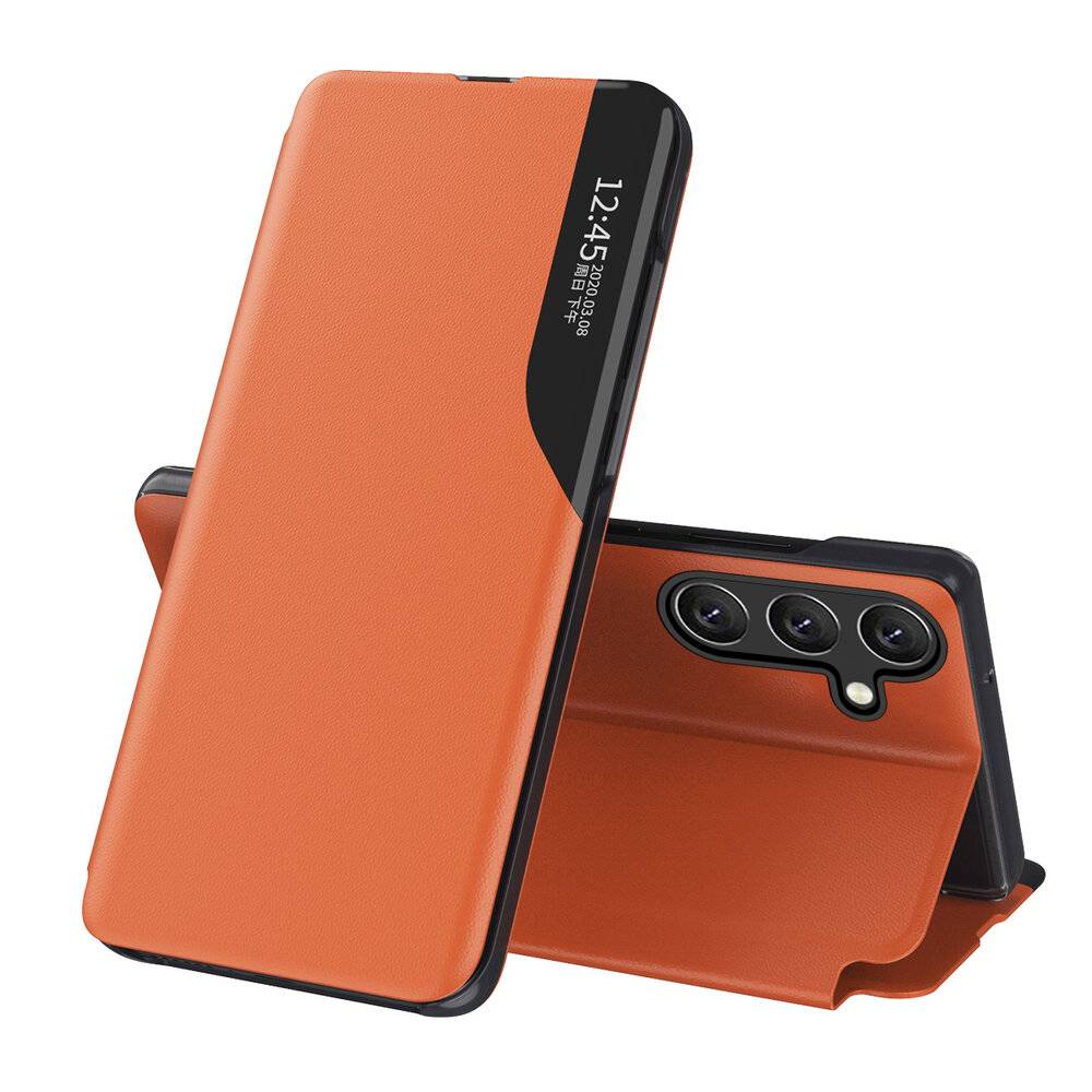 Eco Leather View Case elegante Hülle Klappe Standfunktion Samsung Galaxy A26 - Orange