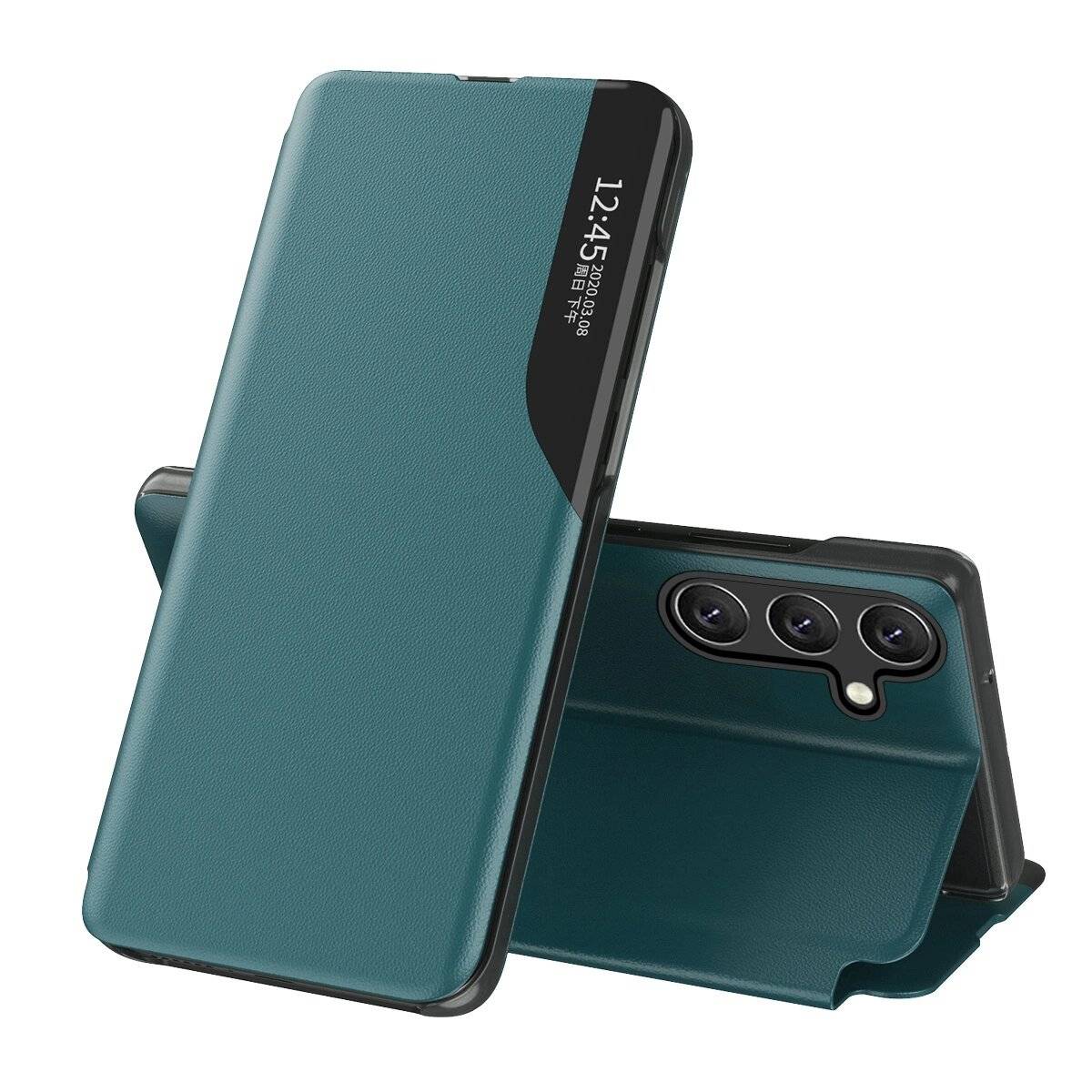 Eco Leather View Case elegante Hülle Klappe Standfunktion Samsung Galaxy A26 - Grün