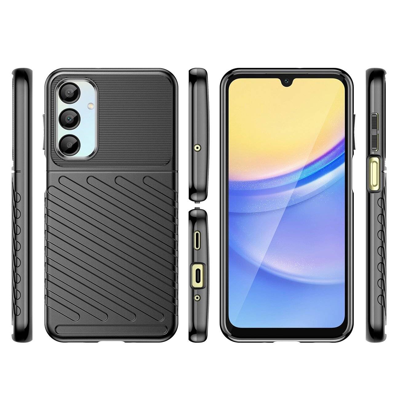 Thunder Case Samsung Galaxy A56/A36 Silikon Panzerhülle - Schwarz