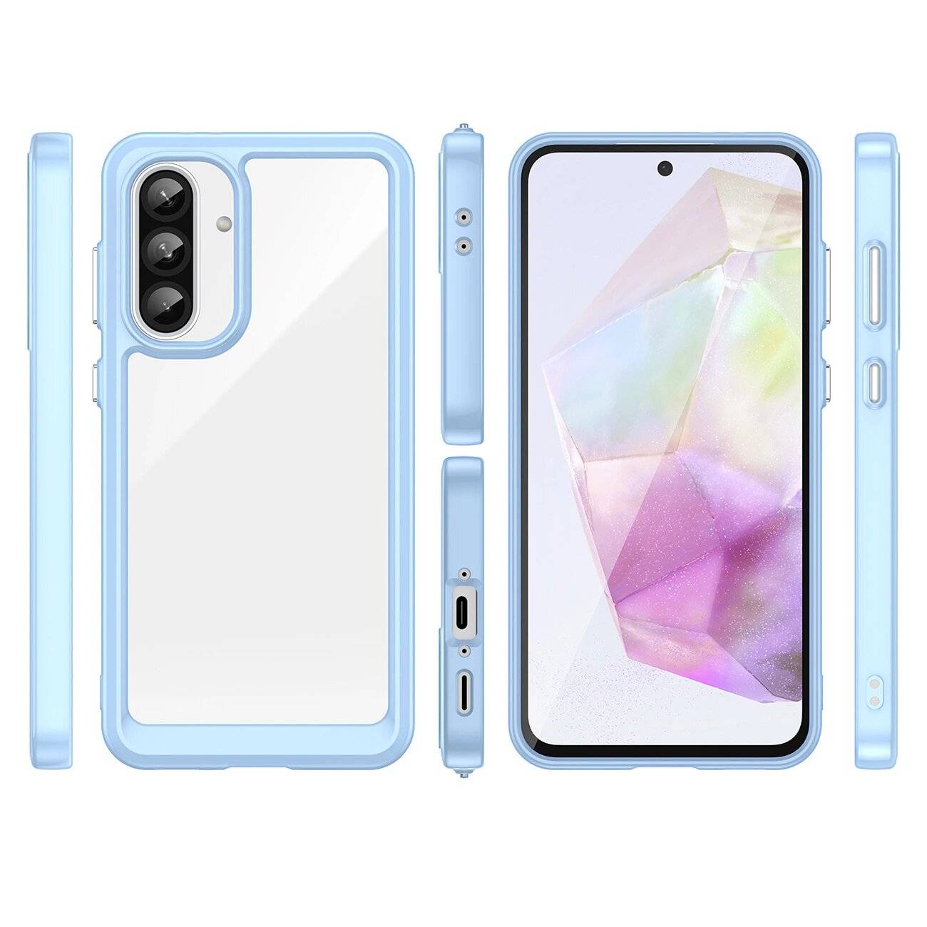 Outer Space Hülle Samsung Galaxy A56 Cover Flexiblem Rahmen - Blau