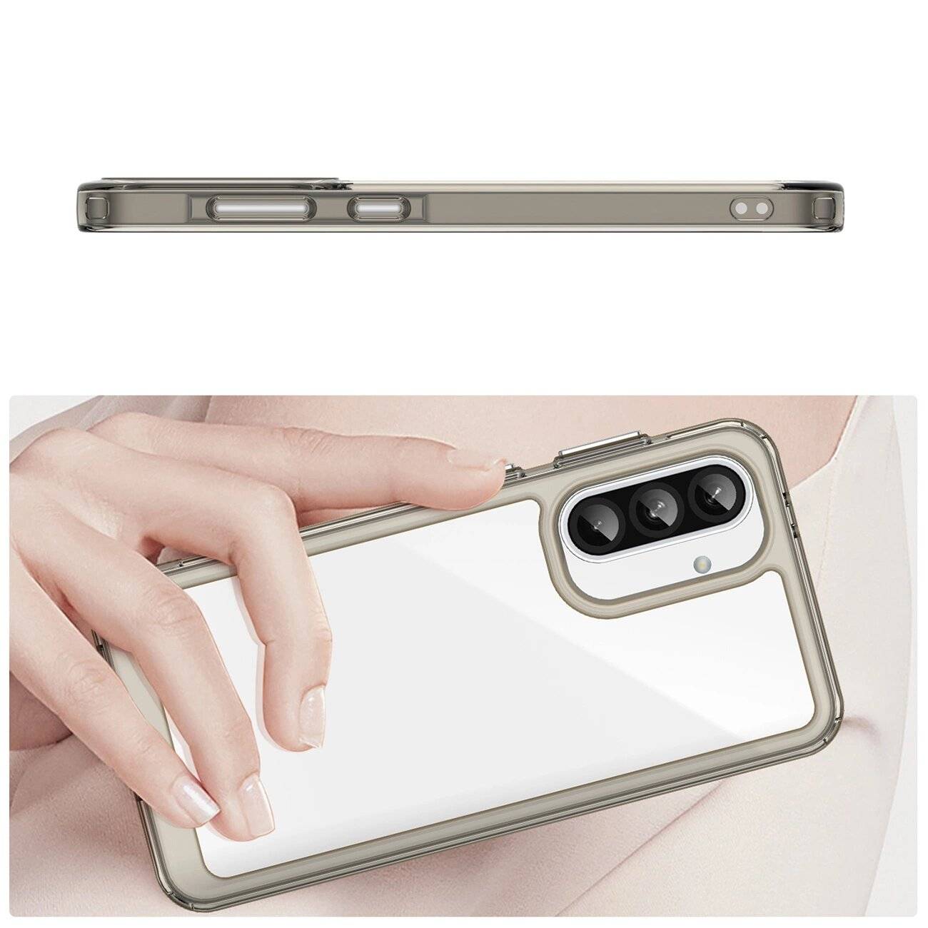 Outer Space Case Samsung Galaxy A26 Cover flexiblem Rahmen - Halbtransparent, Schwarz