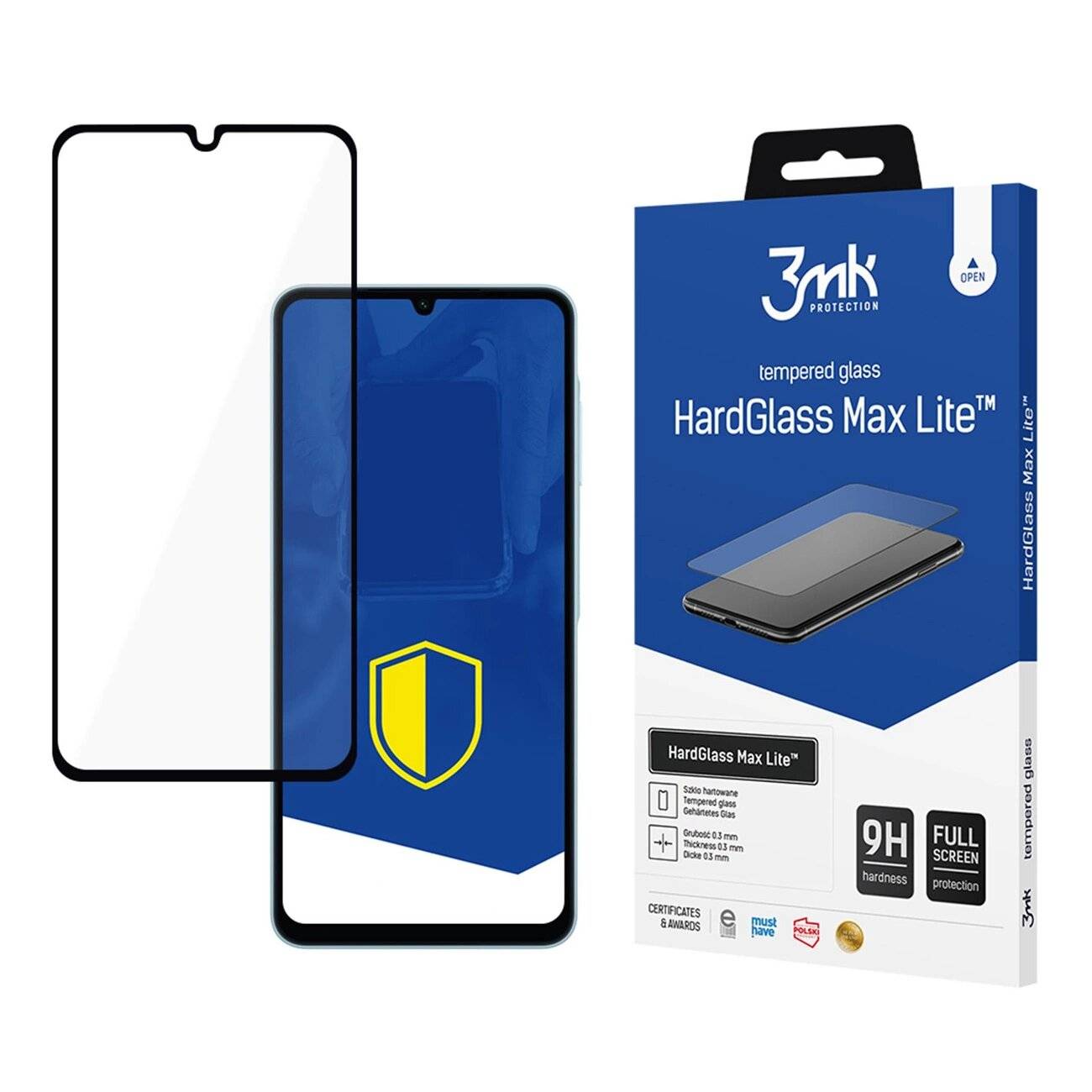 3mk HardGlass Max Lite Schwarzes gehärtetes Glas Samsung Galaxy A06