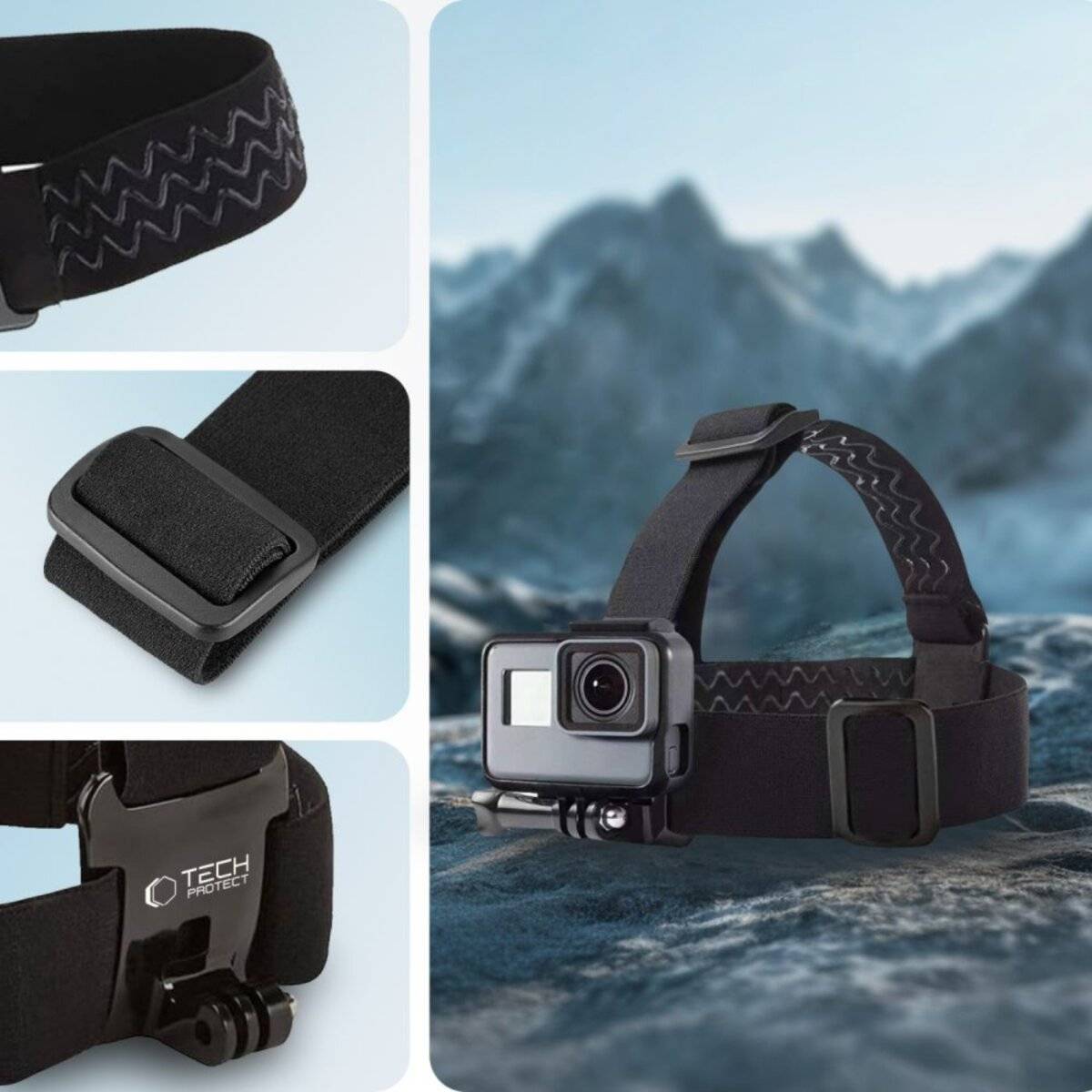 Tech-Protect GA100 Kopfhalterung GoPro / DJI - Schwarz