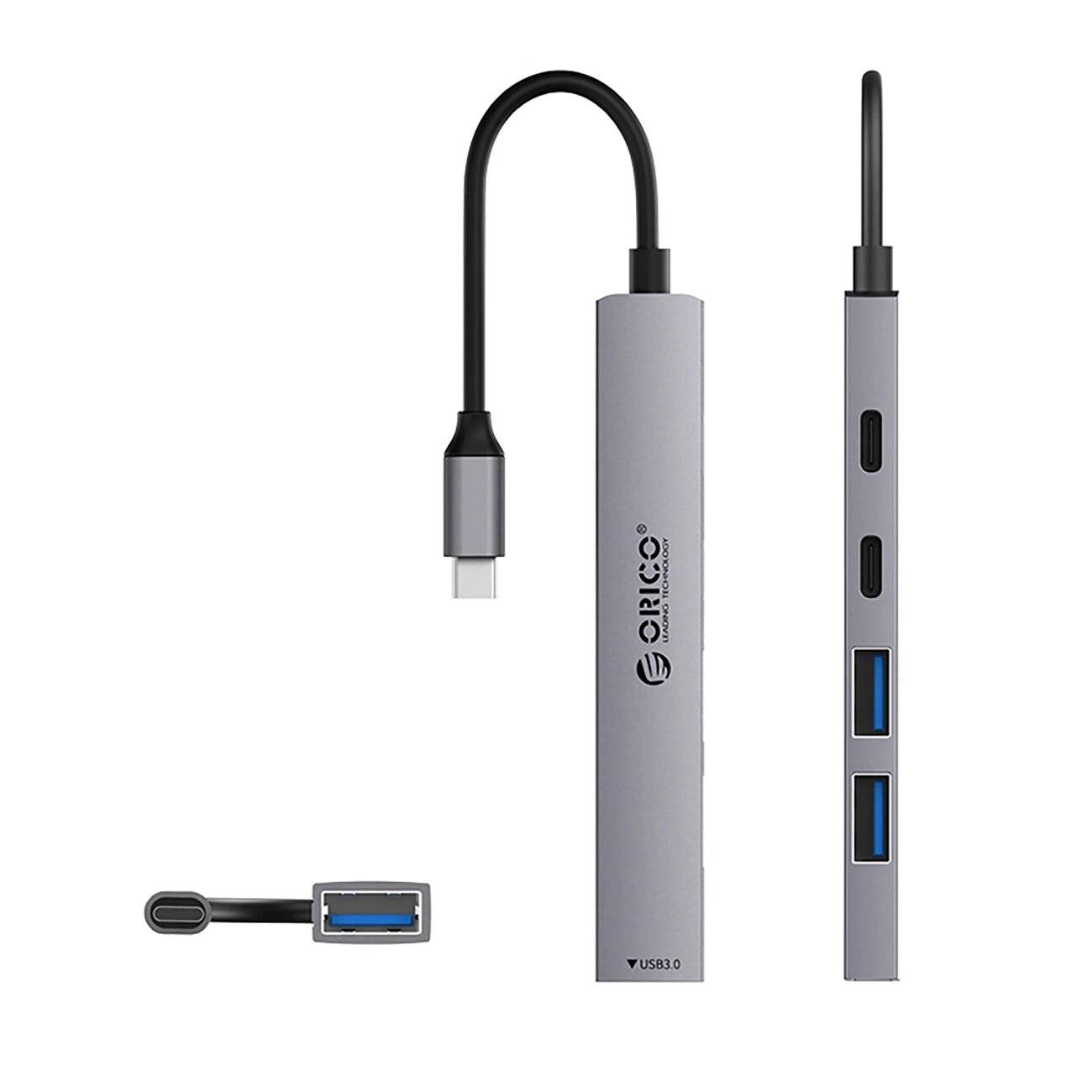 Orico YSB4-U2 USB-A/USB-C Hub Dockingstation 2x USB-A 2.0 + 1x 3.0 USB-C - Grau