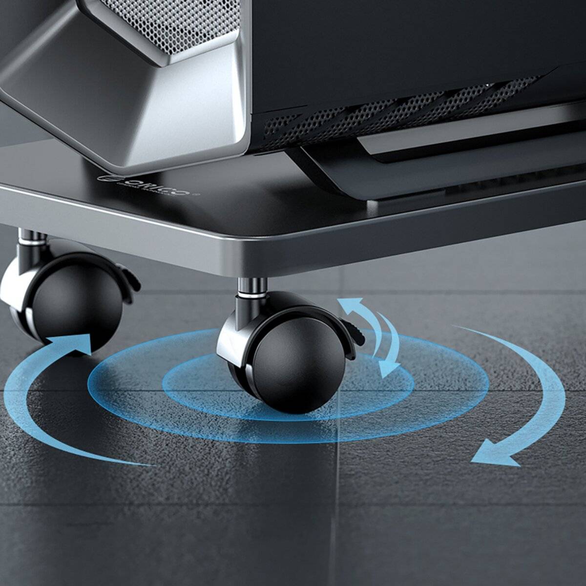 Orico CPB6 Computerständer mit Rädern, Schwarz